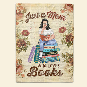 Just A Mom Who Loves Books- Gift For Mother- Personalized Blanket- Mother's Day Blanket - Blanket - GoDuckee