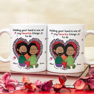 Personalized Gift For Couples Valentine White Mug Couple Holding Hand 01KALU261224DA - Coffee Mug - GoDuckee