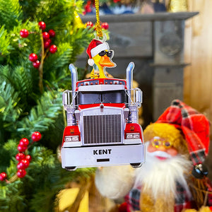 Truck Driver TT Personalized Duck Christmas Ornament - Couple Gift For Truck Driver - Ornament - GoDuckee