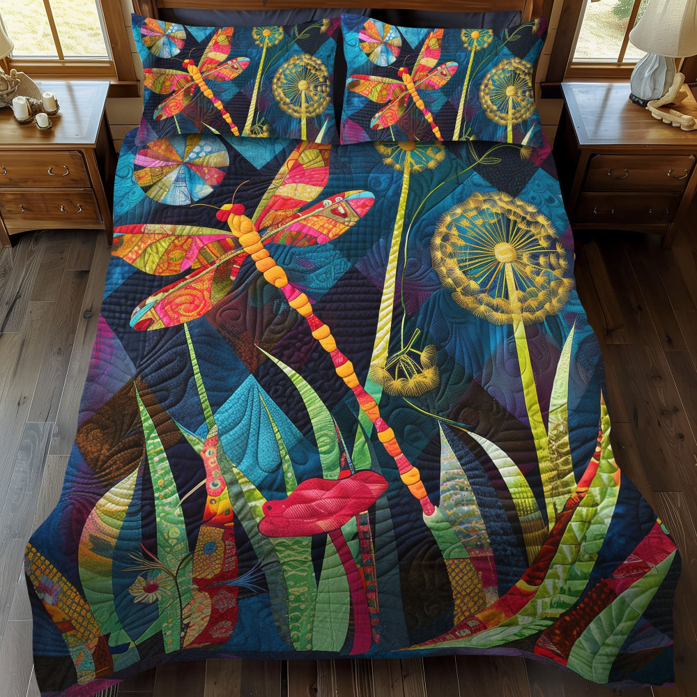 Personalized Gifts For Dragonfly Lovers Quilt Bed Set - Blanket - GoDuckee