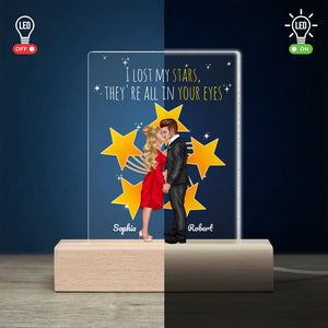 I Lost My Stars, They're All In Your Eyes, Personalized 3D Led Light, Valentine Gifts, Couple Gifts - Led Night Light - GoDuckee