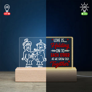 Love Is Holding On To Each Other Personalized Led Light, Gift For Couple (N) - Led Night Light - GoDuckee