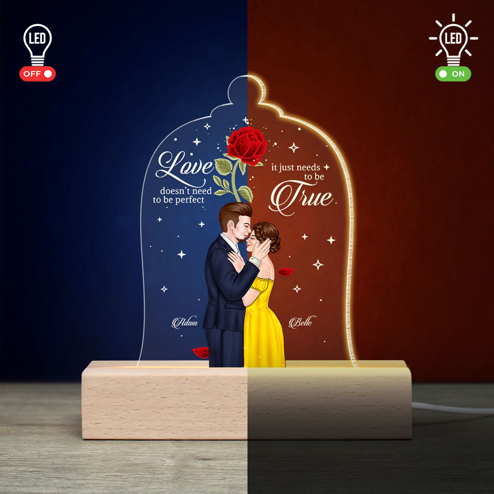 Love Doesn't Need To Be Perfect Personalized 3D Led Light Gift For Couple 04dnpo070423tm - Led Night Light - GoDuckee