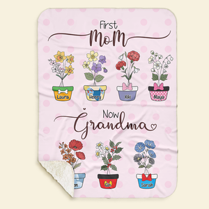 Personalized Gifts For Grandma Blanket, Flower Garden 02KALU140924 - Blanket - GoDuckee