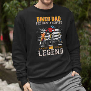 Biker Dad The Man the Myth The Legend, Personalized Shirt, Gift For Dad, Father's Day Gift - Shirts - GoDuckee