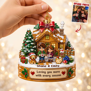 Pixel Farm Couple Acrylic Ornament - Custom Photo Christmas Gifts For Couple 04qhdt280826