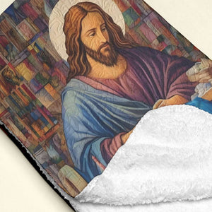 Jesus Christ Quilting Blanket, Gifts For Christian Quilter 02QHLU110924 - Blanket - GoDuckee