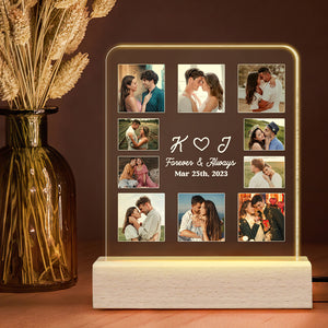 Couple Love Forever And Always, Personalized 3D Led Light Upload Photo, Couple Bedroom Led Light - Led Night Light - GoDuckee