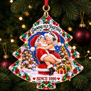 Naughty Old Santa Couples Acrylic Ornament - Personalized Christmas Gifts For Couples 09tydt091026
