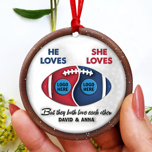 Personalized Gifts For Couple American Football Christmas Ornament 02hupu250924 - Ornament - GoDuckee