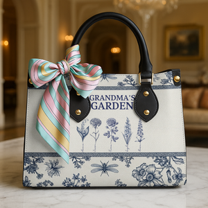 Grandma's Garden Leather Bag - Personalized Gifts For Grandma 02ohlu010825 - Leather Bag - GoDuckee