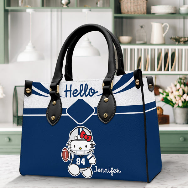 Football Mom, Personalized Leather Bag, Gifts For Football Mom - GoDuckee