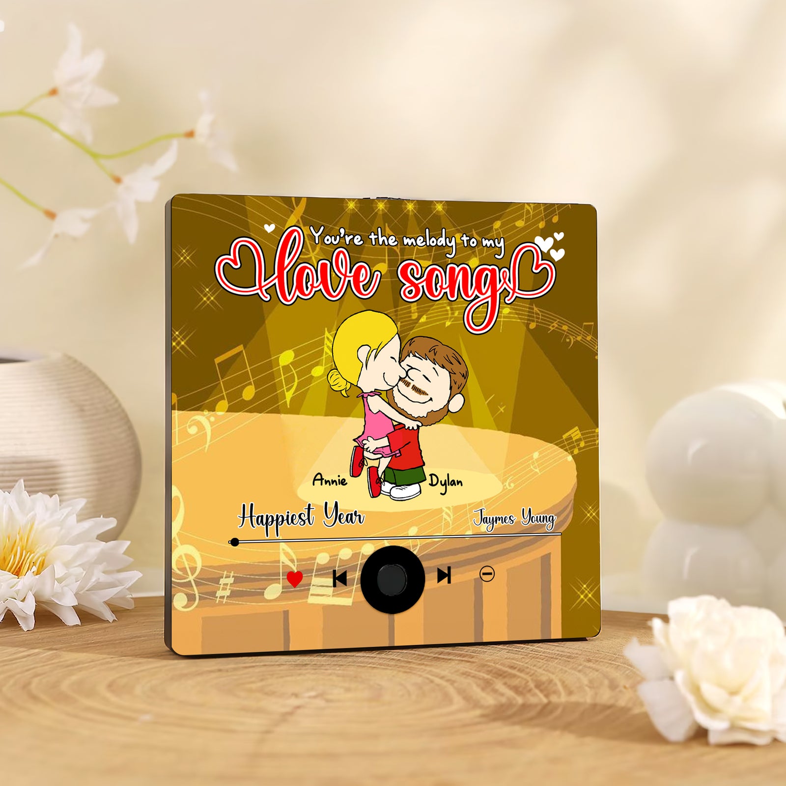 Custom Music Fridge Magnet For Couple Cartoon Characters 03TOLU211224HG - Fridge Magnet - GoDuckee