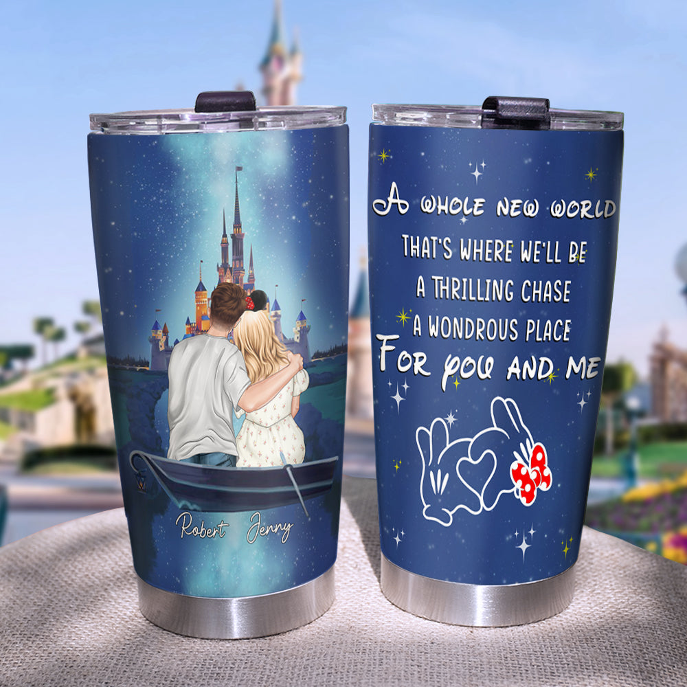 Romantic Couple, Love You Forever And Ever, A Wondrous Place For You And Me, Personalized Tumbler, Couple Gifts, Gifts For Her, Gifts For Him, 01pgpo250723tm - Tumbler Cup - GoDuckee