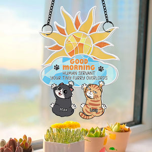 Personalized Gifts For Cat Lovers Suncatcher Window Hanging Ornament 01qhqn030624 - Ornaments - GoDuckee