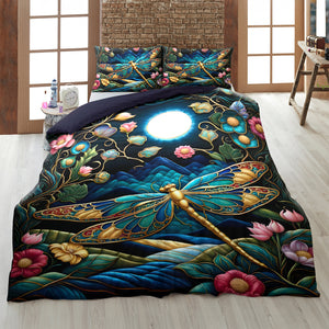 Enchanted Dragonfly Garden Quilt Bed Set Quilt Bed Set Gift For Dragonfly Lovers 05HULU200125 - Blanket - GoDuckee