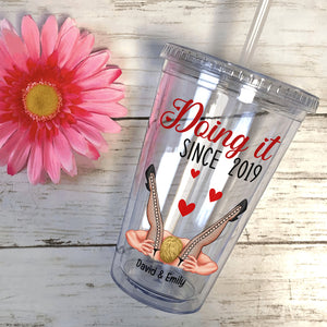 Congrats On Being My Husband You Lucky Bastard-Personalized 16oz Acrylic Tumbler- Gift For Him/ Gift For Her- Couple Acrylic Tumbler - Tumbler Cup - GoDuckee