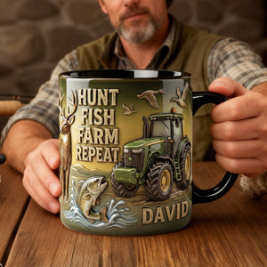 Hunt Fish Farm Accent Mug - Personalized Gifts For Farmer 05PALU260126 - Coffee Mug - GoDuckee