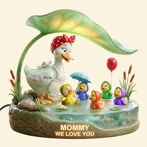 Mother Duck And Little Ducks Acrylic Light Box - Personalized Gifts For Mom 03patn280226 - Light Box - GoDuckee