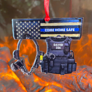 Come Home Safe, Police's Uniform - Personalized Christmas Ornament - Christmas Gift For Police Officer - Ornament - GoDuckee