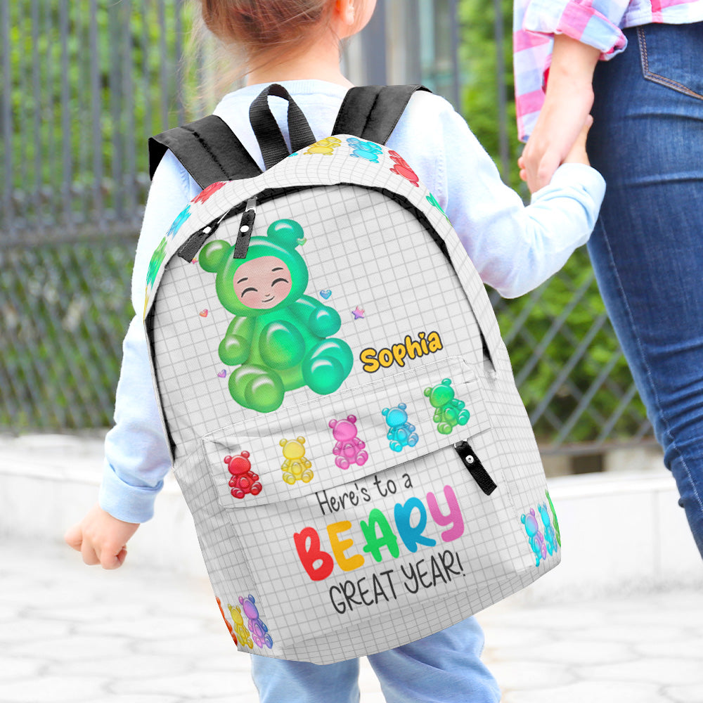 Here's To A Beary Great Year - Personalized Backpack - Gift For Kids - Backpack - GoDuckee