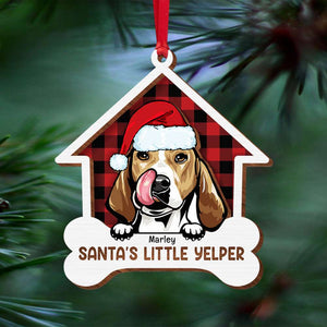 Santa's Little Yelper, Gift For Dog Lover, Personalized Ornament, Dog House Ornament, Christmas Gift - Ornament - GoDuckee