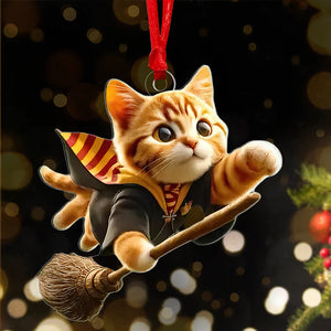 Gifts For Cat Lovers Christmas Wizard Cat Ornament 01acdt031024 - Ornament - GoDuckee