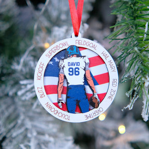 Personalized American Football Ornament, Christmas Tree Decor, Gift For Football Lovers - Ornament - GoDuckee