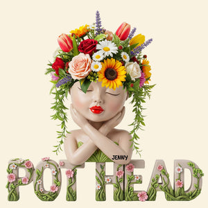 Pot Head Girl Acrylic Plaque - Personalized Gifts For Gardening Girl 03natn030625 - Shaped Plaques - GoDuckee