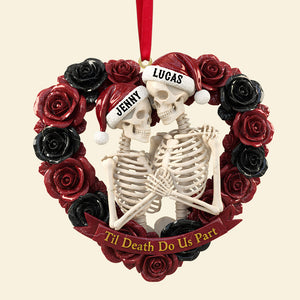 Personalized Gifts For Couple Christmas Skull Couple Ornament 02natn111025 - Ornament - GoDuckee