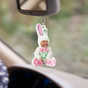 Custom Photo Gifts For Easter Baby Car Ornament Custom Face Easter Costume - Ornaments - GoDuckee