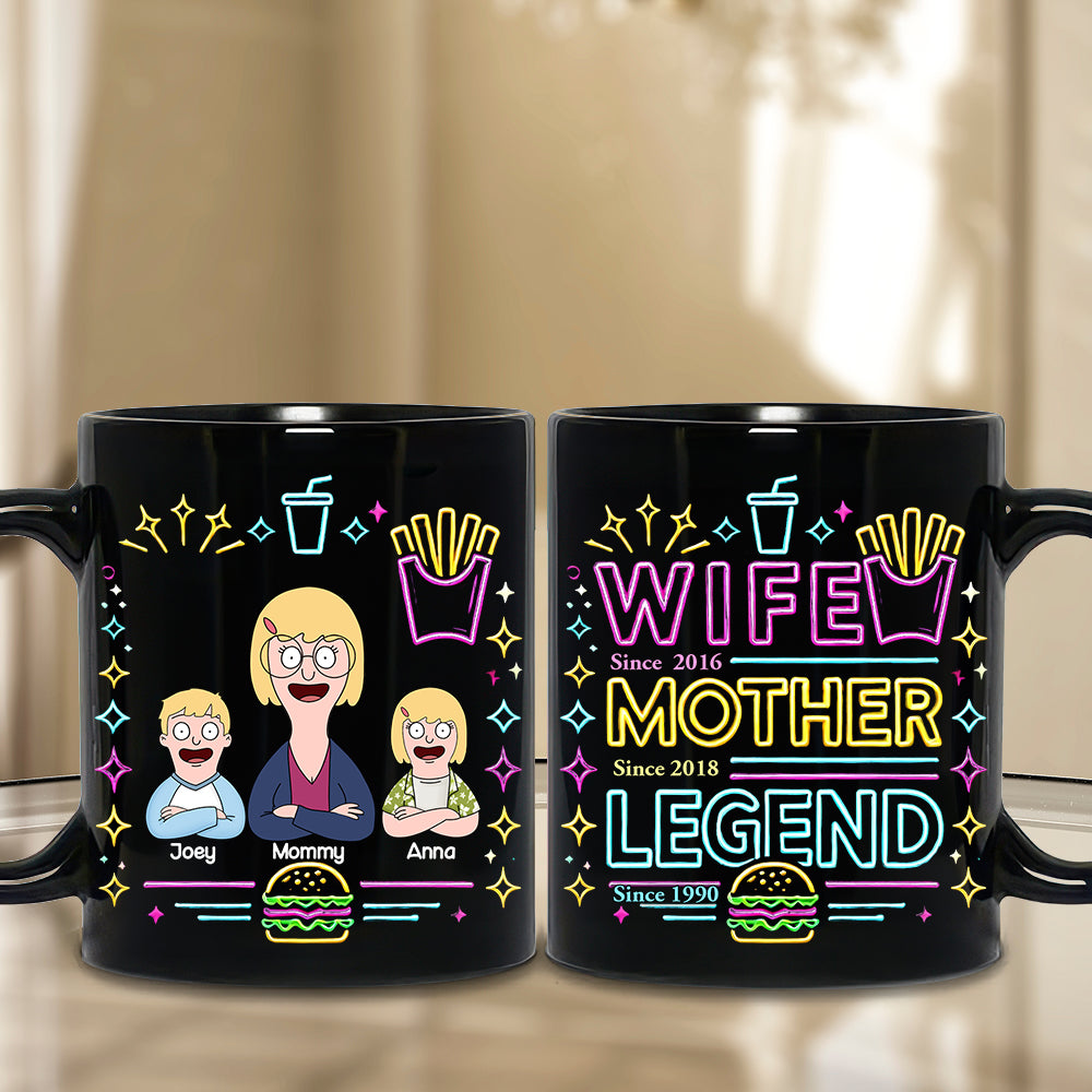 Personalized Gifts For Mom Black Mug, Legend Wife Mom 04TGLU070325HG - Coffee Mug - GoDuckee