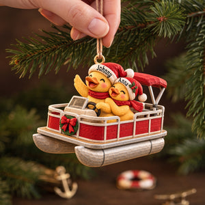 Ducking Fun Pontoon Ride Ornament - Personalized Gifts For Pontoon Lovers 03QHLU161026