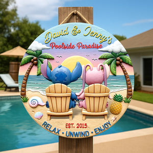 Cute Monster Couple Wood Sign - Personalized Gifts For Couple 01naqn060625 - Wood Sign - GoDuckee