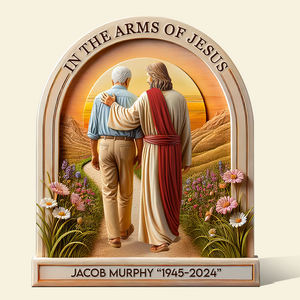 Heaven Jesus Plaque - Personalized Memorial Gifts 02hupu160425 - Shaped Plaques - GoDuckee