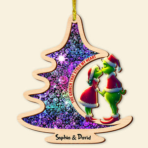 Personalized Gifts For Couple Christmas Ornament 02xqtn181124 Christmas Tree Couple Kissing - Ornament - GoDuckee