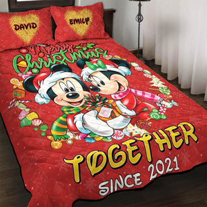 Personalized Gifts For Couple Christmas Red Quilt Bed Set 03ACQN291024 - Blanket - GoDuckee