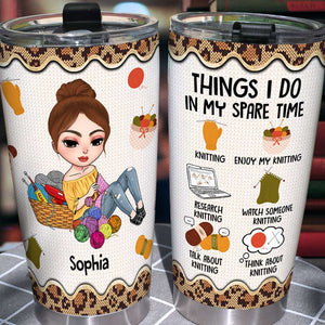 Personalized Gifts For Women Tumbler Knitting Lover Spare Time 05XQDT310724HH - Tumbler Cup - GoDuckee