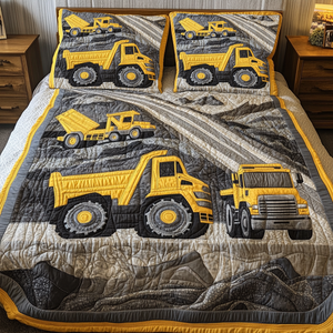 Heavy Construction Vehicles Quilt Bed Set - Gifts For Construction Workers 04TGLU080825 - Blanket - GoDuckee