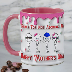 Personalized Gifts For Mom Coffee Mug Thanks For Not Aborting Us 01OHMH050324 - Coffee Mugs - GoDuckee