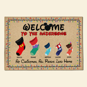 Personalized Gifts For Family Socks Doormat 022natn180724 Christmas Stocking - Doormat - GoDuckee