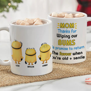 Personalized Gifts For Mom Coffee Mug Mom Thanks For Wiping Our Bums 04HTMH310124 - Coffee Mugs - GoDuckee