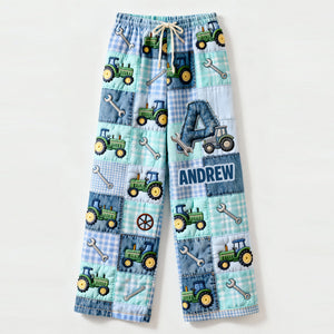 Alphabet Initial Letters Pajama Pants Personalized Gifts For Tractor Lovers 04patn160125 - Pajama Pant - GoDuckee