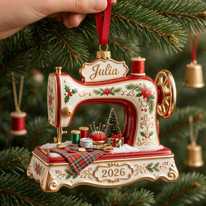 Sew Merry & Bright Christmas Ornament - Personalized Gifts For Sewing Lovers 01PGLU141026 - Ornament - GoDuckee