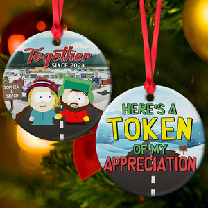 Personalized Gifts For Couple Christmas Ornament 01totn021124hg Here's A Token Of My Appreciation - Ornament - GoDuckee