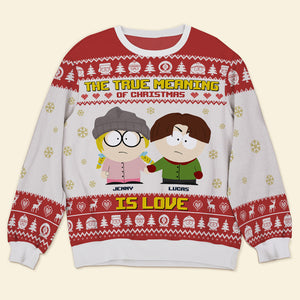 Personalized Gifts For Couple Knitted Ugly Sweater 04tgtn251024hg The True Meaning Of Christmas - Ugly Christmas Sweater - GoDuckee