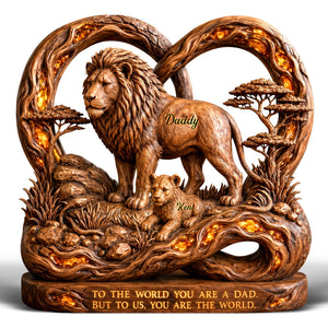 Lion Dad And Kids Acrylic Plaque - Personalized Gifts For Dad 02paqn220526 - Shaped Plaques - GoDuckee