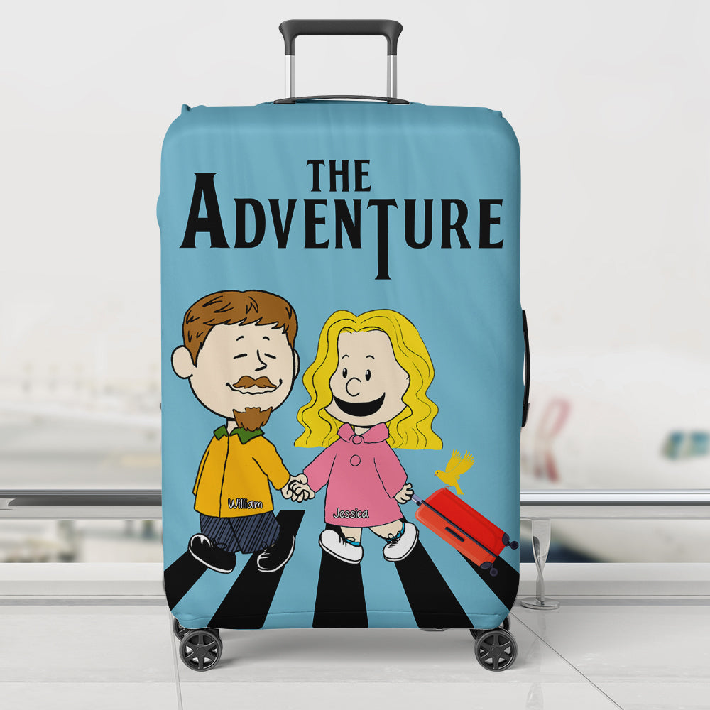 Personalized Gifts For Couple Luggage Cover 03ohqn251224da Couple Hand In Hand - Luggage Covers - GoDuckee