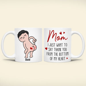 Personalized Gifts For Mom Coffee Mug Thank You From The Bottom Of My Heart Funny Mother's Day Gifts - Coffee Mugs - GoDuckee