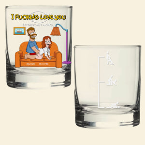 Naughty Couple Round Whiskey Glass - Personalized Gifts For Couple 01toqn160525pa - Whiskey Glass - GoDuckee
